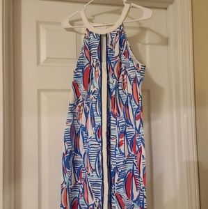 VGUC Size 10 Lilly Pulitzer Resort White Red Right Return Pearl Shift Dress